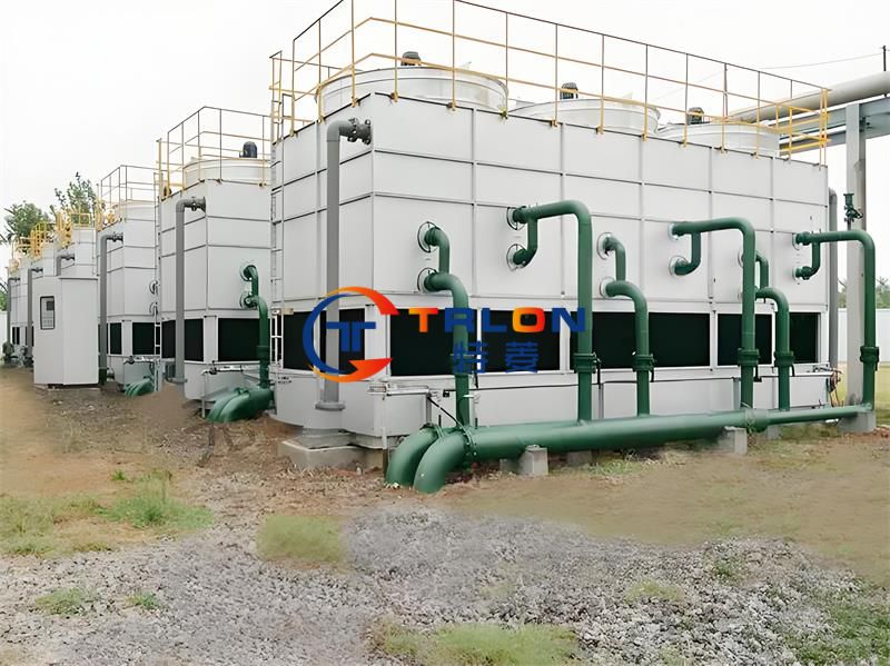 What are the parts of a closed cooling tower?